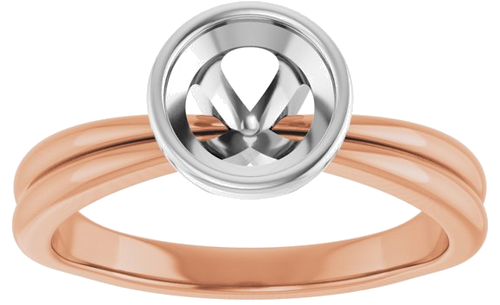 Sužadėtuvių Žiedas „Bezel-Set Solitaire“ 14k rose/white gold Round 6.5mm (3)