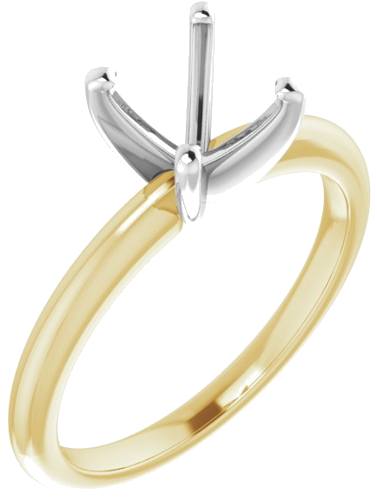 Sužadėtuvių Žiedas „Solitaire“ 585 Baltojo Ir Geltonojo Aukso Square 5.5mm (1)