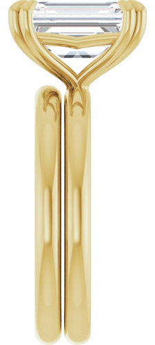 Sužadėtuvių Žiedas „Double Claw-Prong“ 14k yellow gold Emerald 10mm x 7mm (9)