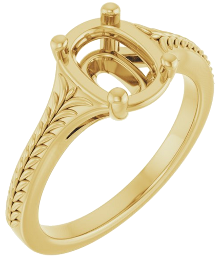 Sužadėtuvių Žiedas „Solitaire“ 14k yellow gold Elongated Cushion 7.5mm x 5.5mm (1)