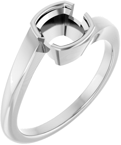 Sužadėtuvių Žiedas „Half-Bezel Solitaire“ 950 Platinos Cushion 6mm (1)