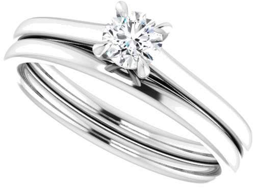 Sužadėtuvių Žiedas „Claw-Prong Solitaire“ 14k white gold Round 4.1mm (10)
