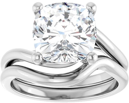 Sužadėtuvių Žiedas „Bypass“ 14k white gold Cushion 9mm (8)