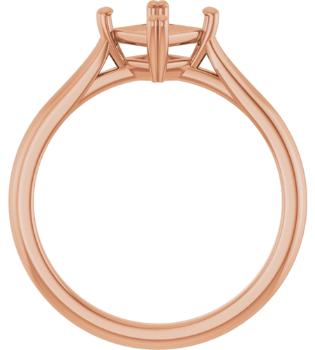 Sužadėtuvių Žiedas „Double Claw-Prong Solitaire“ 10k rose gold Square 5mm (2)