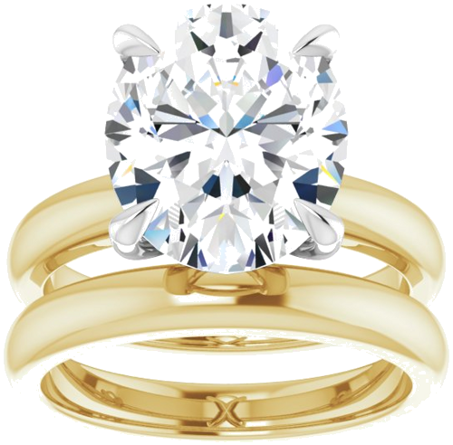 Sužadėtuvių Žiedas „Claw-Prong Solitaire“ 14k yellow/white gold Oval 12mm x 10mm (8)