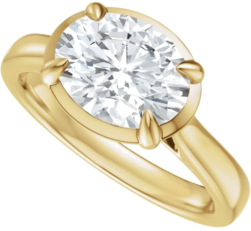 Sužadėtuvių Žiedas „Claw-Prong Solitaire Bezel-Style“ 14k yellow gold Oval 11mm x 9mm (5)