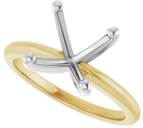 Sužadėtuvių Žiedas 14k yellow/white gold Square 7.5mm (5)
