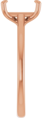 14K Rose  8x6 mm Emerald Solitaire Engagement Ring Mounting (4)