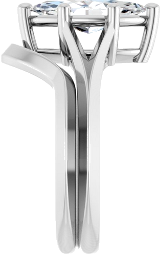 Sužadėtuvių Žiedas „Solitaire Split Shank“ 14k white gold Marquise 12mm x 6mm (9)