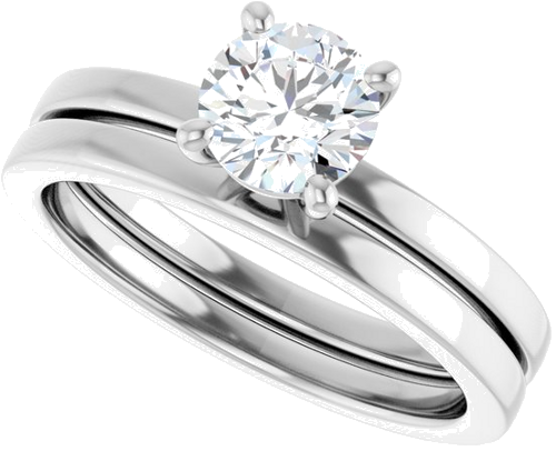 Sužadėtuvių Žiedas „Solitaire“ 14k white gold Round 5.8mm (10)