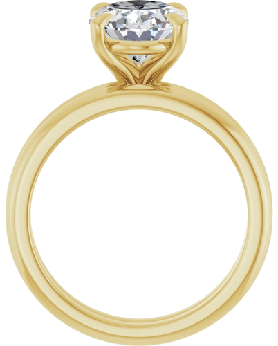 18K Yellow 10x8 mm Oval Solitaire Engagement Ring Mounting (7)