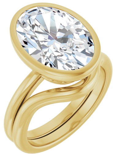 Sužadėtuvių Žiedas „Bezel-Set“ 14k yellow gold Oval 14mm x 10mm (6)