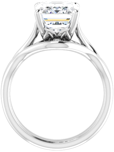 14K White  10x8 mm Emerald Solitaire Engagement Ring Mounting (7)