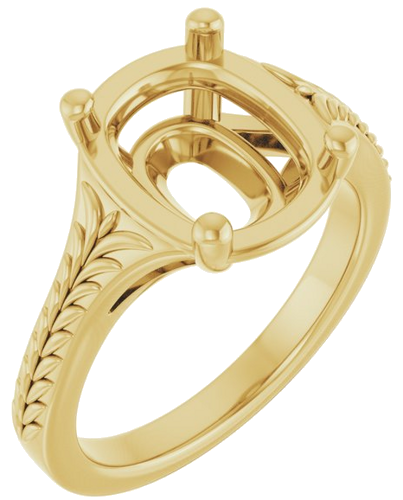 Sužadėtuvių Žiedas „Solitaire“ 14k yellow gold Elongated Cushion 10mm x 8mm (1)