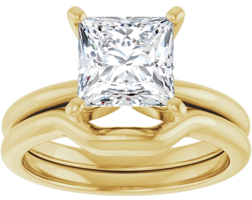 Sužadėtuvių Žiedas „Solitaire“ 14k yellow gold Square 7mm (8)