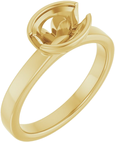 Sužadėtuvių Žiedas „Half-Bezel Solitaire“ 14k yellow gold Oval 8mm x 6mm (1)