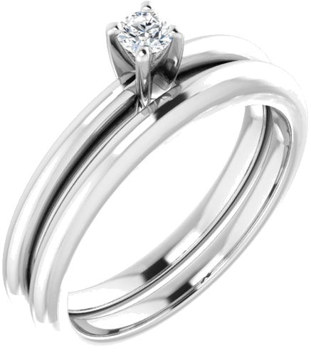 14K White  3 mm Round Solitaire Engagement Ring Mounting (6)