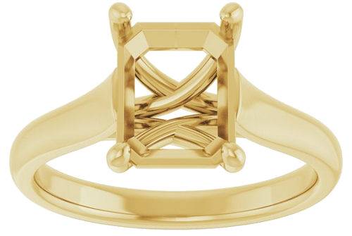 Sužadėtuvių Žiedas „Solitaire“ 585 Geltonojo Aukso Emerald 9mm x 7mm (3)