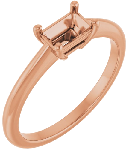 Sužadėtuvių Žiedas „Solitaire“ 14k rose gold Emerald 6mm x 4mm (1)