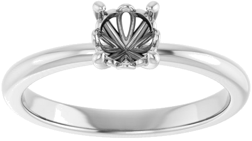 Sužadėtuvių Žiedas 14k white gold Round 5.2mm (3)
