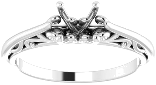 14K White 5.8 mm Round Engagement Ring Mounting (5)