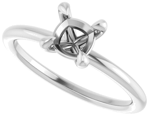 Sužadėtuvių Žiedas „Claw-Prong Solitaire“ 10k white gold Cushion 5.5mm (5)
