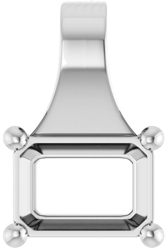 Continuum Sterling Silver 7x5 mm Emerald Pendant Mounting (1)