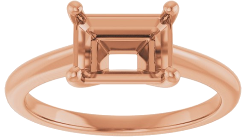 Sužadėtuvių Žiedas „Solitaire“ 14k rose gold Emerald 8mm x 6mm (3)