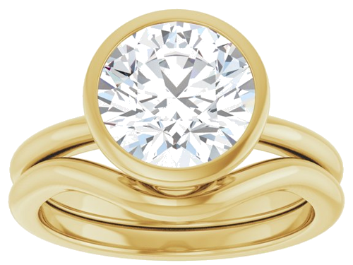 Sužadėtuvių Žiedas „Bezel-Set“ 14k yellow gold Round 8.8mm (8)