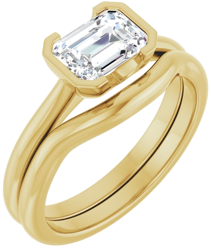 14K Yellow 7x5 mm Emerald Solitaire Engagement Ring Mounting (4)