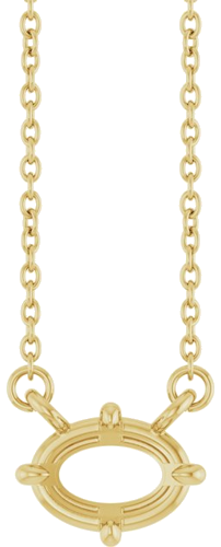 Pakabukas „Claw-Prong Solitaire“ 14k yellow gold Oval 7mm x 5mm (1)