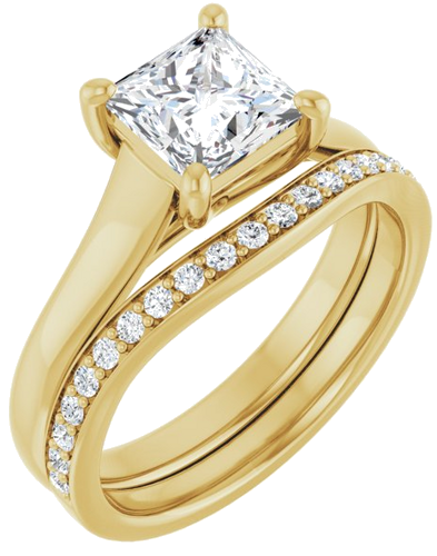 Sužadėtuvių Žiedas „Solitaire“ 14k yellow gold Square 6mm (6)