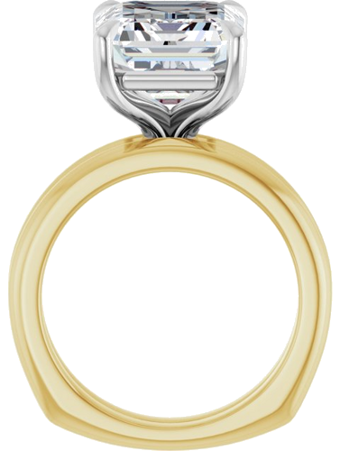 Sužadėtuvių Žiedas „Claw-Prong Euro Shank“ 14k yellow/white gold Emerald 12mm x 10mm (7)