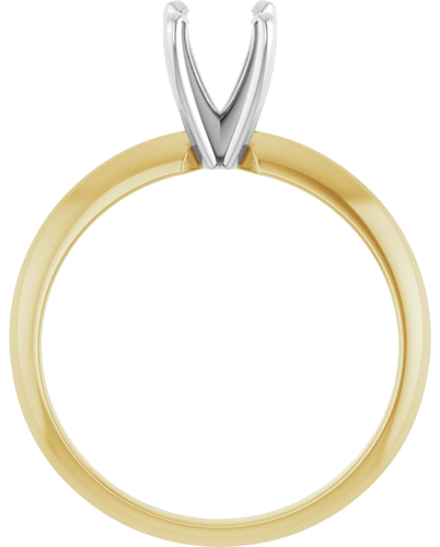 14K Yellow White 5.7-6 mm Round 4-Prong Light Solitaire Ring Mounting (2)