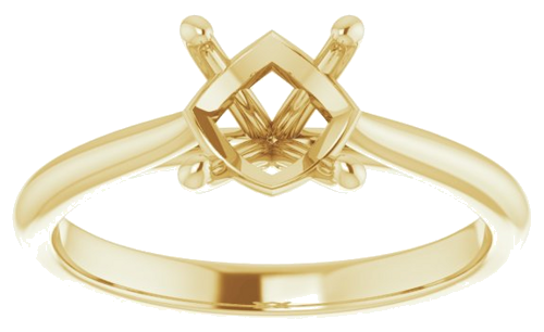 14K Yellow 7 mm Round Solitaire Engagement Ring Mounting (3)