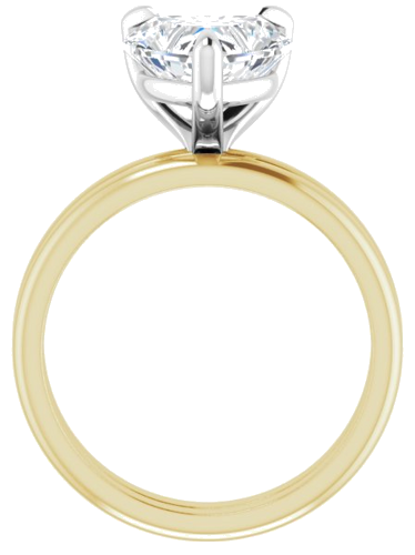 Sužadėtuvių Žiedas „Solitaire“ 585 Baltojo Ir Geltonojo Aukso Heart Shape 9mm (7)