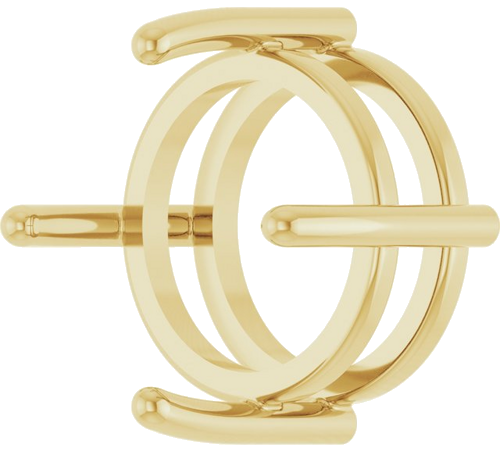 14K Yellow 9 mm Round Cabochon Pendant Mounting (2)