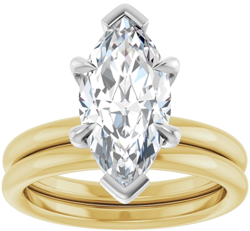 Sužadėtuvių Žiedas „Claw-Prong Solitaire“ 14k yellow/white gold Marquise 14mm x 7mm (8)