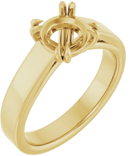 14K Yellow 7.4 mm Round Engagement Ring Mounting (1)