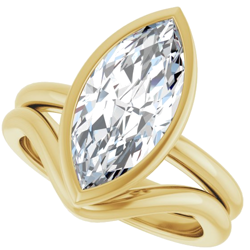 Sužadėtuvių Žiedas „Bezel-Set“ 14k yellow gold Marquise 15mm x 7mm (10)