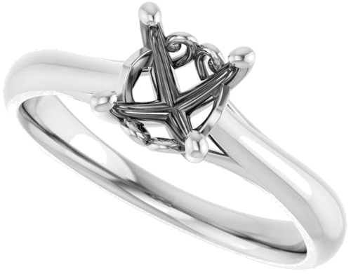 Sužadėtuvių Žiedas „Solitaire“ 585 Baltojo Aukso Round 6.5mm (5)