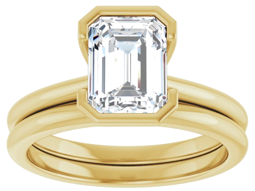 Sužadėtuvių Žiedas „Solitaire“ 585 Geltonojo Aukso Emerald 8mm x 6mm (8)