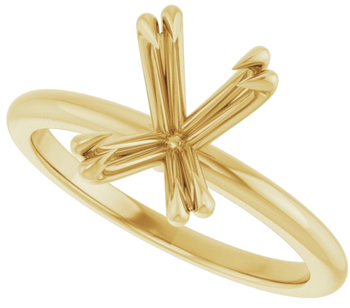Sužadėtuvių Žiedas „Double Claw-Prong“ 14k yellow gold Elongated Cushion 9mm x 7mm (5)