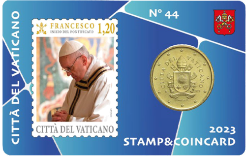2023 Ватиканският герб на Франциск Монета от 50 цента в BU карта с печат (3)