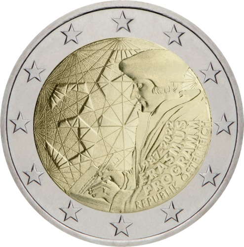 2022 Austrija Erasmus 35-metis 2 eurų moneta (1)