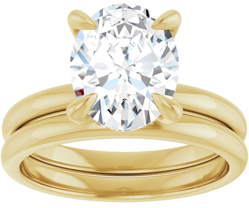 18K Yellow  10x8 mm Oval Solitaire Engagement Ring Mounting (8)