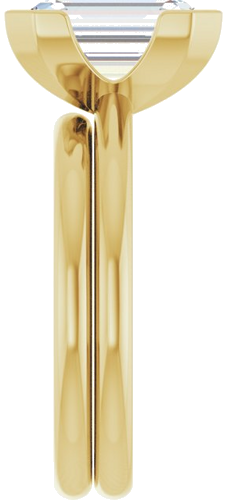 Sužadėtuvių Žiedas „Half-Bezel“ 14k yellow gold Emerald 10mm x 8mm (9)