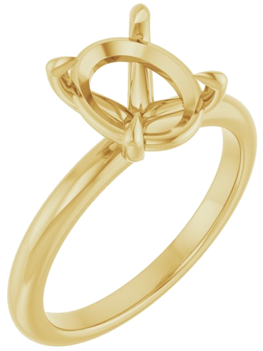 Sužadėtuvių Žiedas 585 Geltonojo Aukso Oval 10mm x 8mm (1)