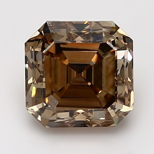 3.01 carat Fancy Brown-SI2 Natūralus Asscher Deimantas (1)