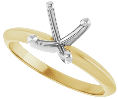 18K Yellow   Platinum 7.3-7.7 mm Round 4-Prong Light Solitaire Ring Mounting (5)